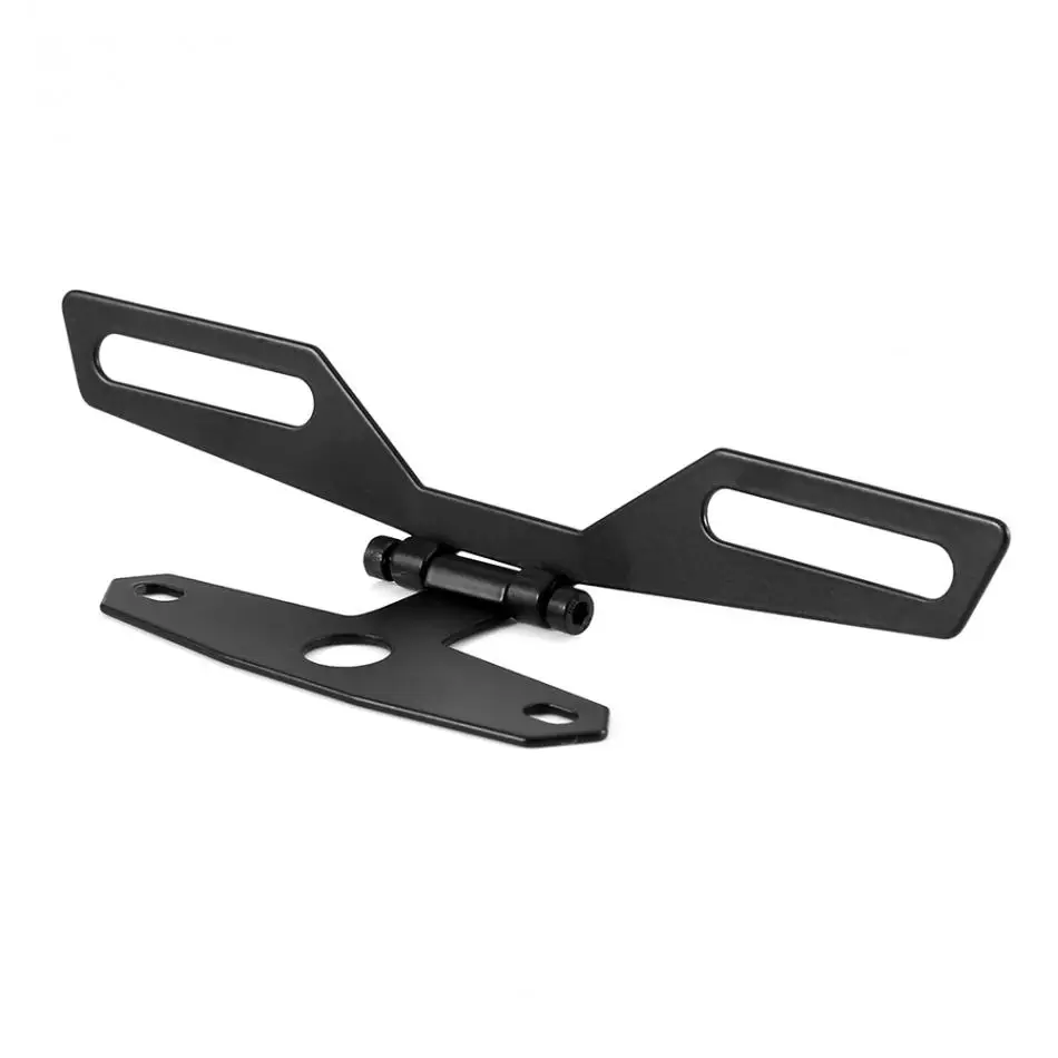 Qiilu Motorcycle License Plate Frame Adjustable Aluminum Number Holder Bracket with Light Red