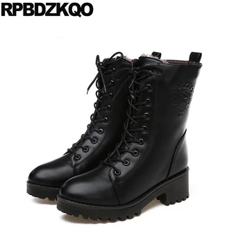 Black Army Shoes Cheap 2017 Chunky Ankle Women Boots Winter Booties Lace Up Short Platform Combat Round Toe Ladies Chinese New
Black Army Shoes Cheap 2017 Chunky Ankle Women Boots Winter Booties Lace Up Short Platform Combat Round Toe Ladies Chinese New
