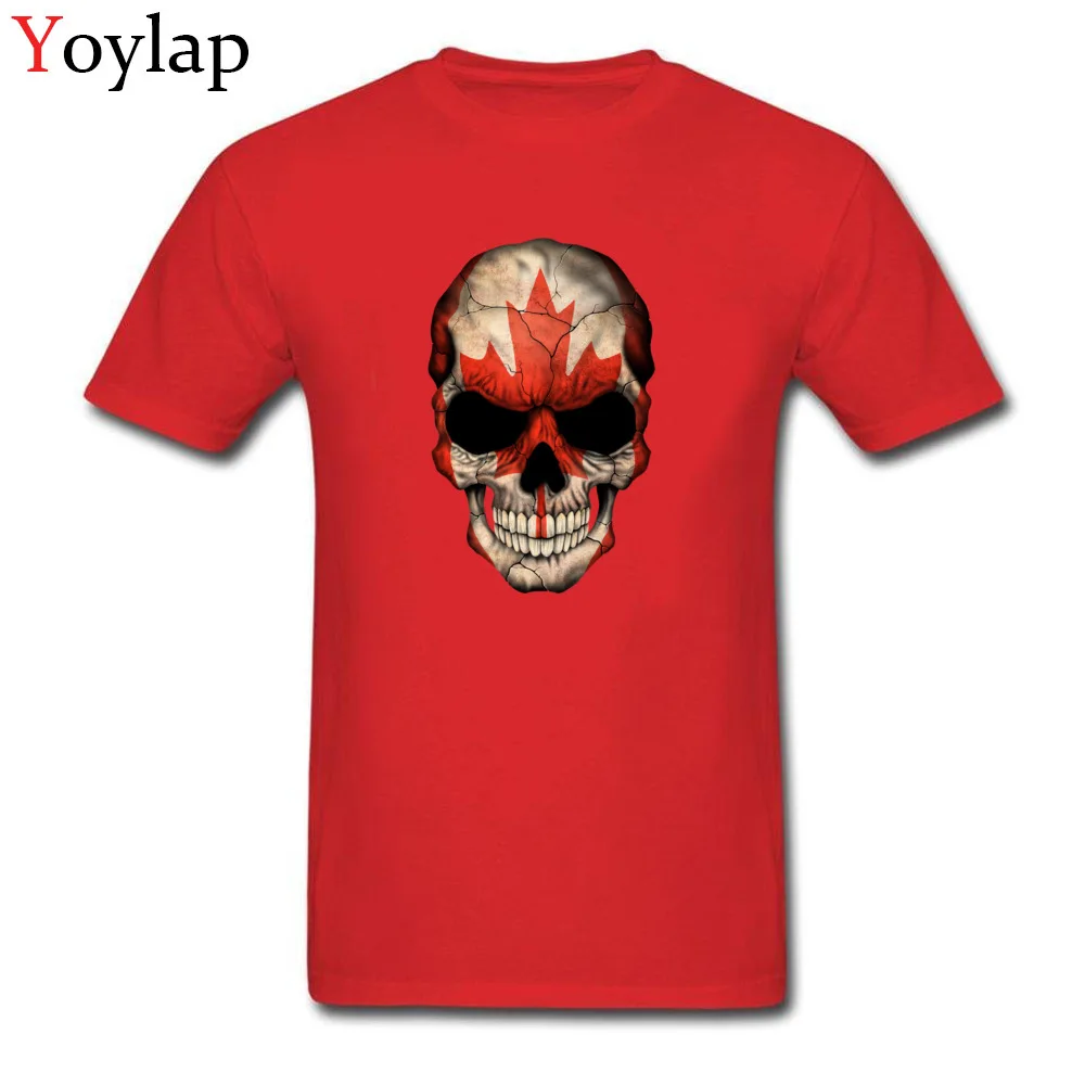 Canadian Flag Skull_red