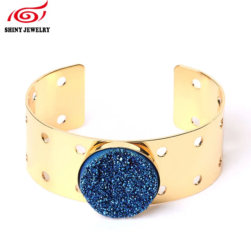 ShinyGem Fashion Big Druzy Stone Bracelets Bangles Gold Plating Wrist Band Bangles Large Natural Stone Crystal Bangles For Women
ShinyGem Fashion Big Druzy Stone Bracelets Bangles Gold Plating Wrist Band Bangles Large Natural Stone Crystal Bangles For Women