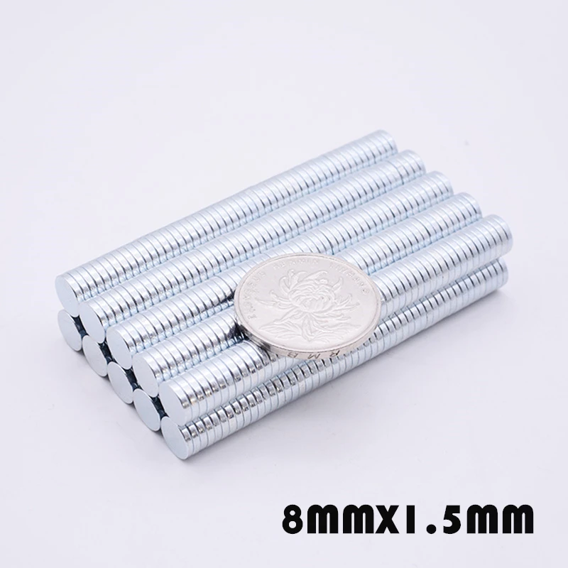 100/300Pcs 8x1.5mm N35 Neodymium Magnet Disc 8mm x 1.5mm Permanent NdFeB Small Round Super Powerful Magnetic Magnets For Craft
100/300Pcs 8x1.5mm N35 Neodymium Magnet Disc 8mm x 1.5mm Permanent NdFeB Small Round Super Powerful Magnetic Magnets For Craft