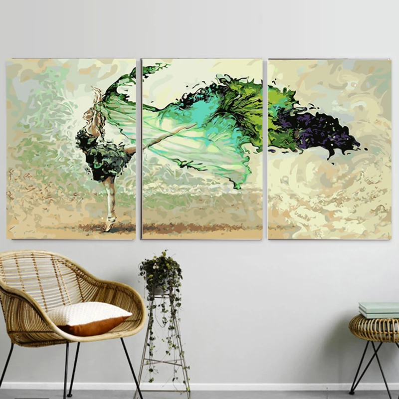 40X50CM home decor Hand painted canvas Triptych oil paintings wall pictures for living room dance Girl Club painting by number
40X50CM home decor Hand painted canvas Triptych oil paintings wall pictures for living room dance Girl Club painting by number