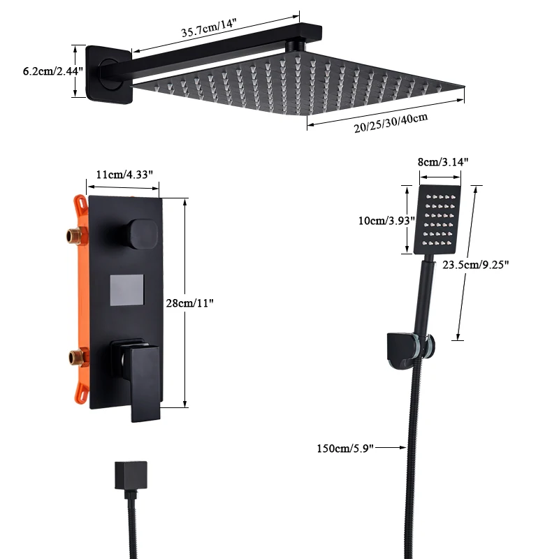 Bathroom Shower 2-Functions Black Digital Shower Faucets Set Rainfall Shower Head 2-way Digital Display Mixer Tap Shower Mixer Bathroom Shower 2-Functions Black Digital Shower Faucets Set Rainfall Shower Head 2-way Digital Display Mixer Tap Shower Mixer