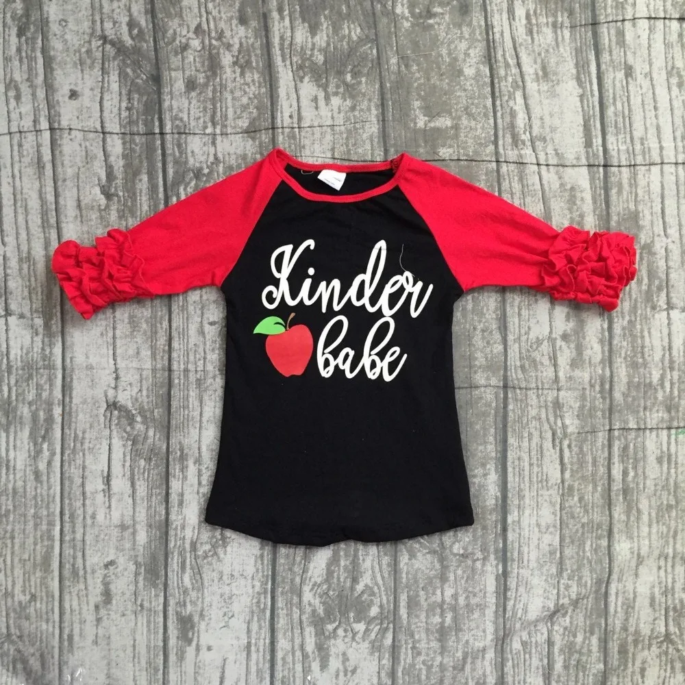 Новое поступление 2018 эксклюзивные футболки kinder babe для маленьких девочек красная