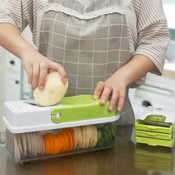 Multifunction Vegetable Slicer with 8 Dicing Blades Manual Potato Peeler Carrot Grater Dicer Kitchen Tools Vegetable Cutter
Multifunction Vegetable Slicer with 8 Dicing Blades Manual Potato Peeler Carrot Grater Dicer Kitchen Tools Vegetable Cutter