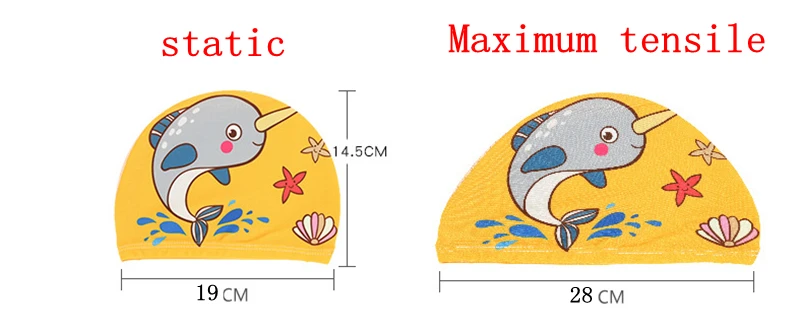 Шапка для плавания с длинным ворсом милый мультяшный принт эластичная ткань