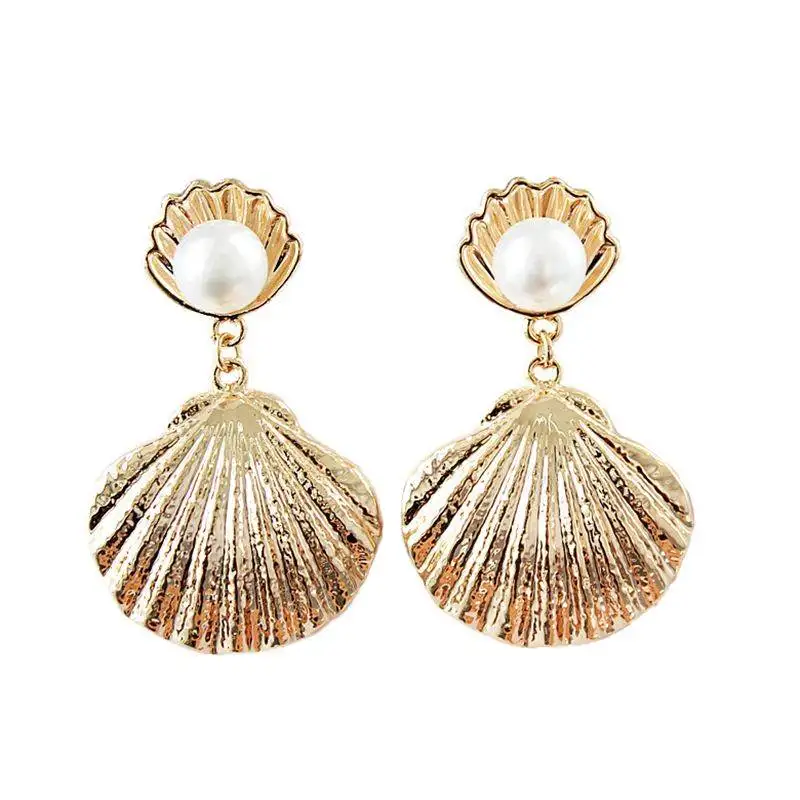 SRCOI Fashion Alloy Shell Drop Earrings Boho Geometric Imitation Pearl Wedding Accessories Gold Silver Color Beach Women Earring
SRCOI Fashion Alloy Shell Drop Earrings Boho Geometric Imitation Pearl Wedding Accessories Gold Silver Color Beach Women Earring