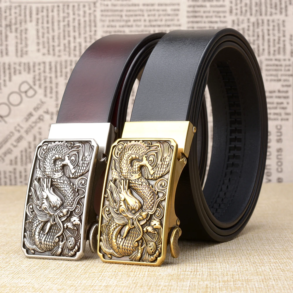 Genuine Leather Ratchet belts for men vintage dragon automatic buckle leather Strap male Jeans Belt waistbands High quality
Genuine Leather Ratchet belts for men vintage dragon automatic buckle leather Strap male Jeans Belt waistbands High quality