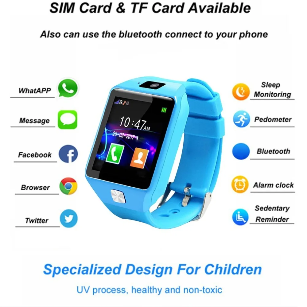 DZ09 SmartWatch For Android IOS cell phone Children Tracker Wristband Camera Bluetooth TF SIM Cards Touch Screen Wrist Watch
DZ09 SmartWatch For Android IOS cell phone Children Tracker Wristband Camera Bluetooth TF SIM Cards Touch Screen Wrist Watch