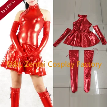 Free Shipping DHL Sexy Adult Events Costume Red Shiny Metallic Spandex Catsuit Dress for Woman With Gloves M147
Free Shipping DHL Sexy Adult Events Costume Red Shiny Metallic Spandex Catsuit Dress for Woman With Gloves M147