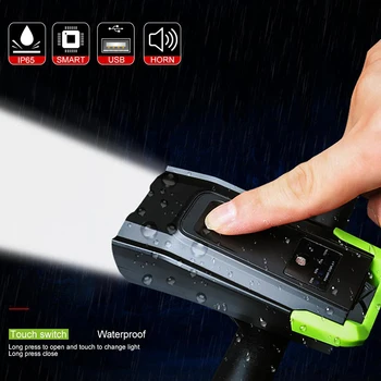 4000mAh Induction Bicycle Front Light Set USB Rechargeable Smart Headlight With Horn 800 Lumen LED Bike Lamp Cycle FlashLight
4000mAh Induction Bicycle Front Light Set USB Rechargeable Smart Headlight With Horn 800 Lumen LED Bike Lamp Cycle FlashLight