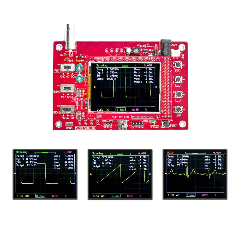 DSO FNIRSI-138 2.4" TFT Digital Oscilloscope 1Msps + Probe Analog Bandwidth (Welded)
DSO FNIRSI-138 2.4" TFT Digital Oscilloscope 1Msps + Probe Analog Bandwidth (Welded)