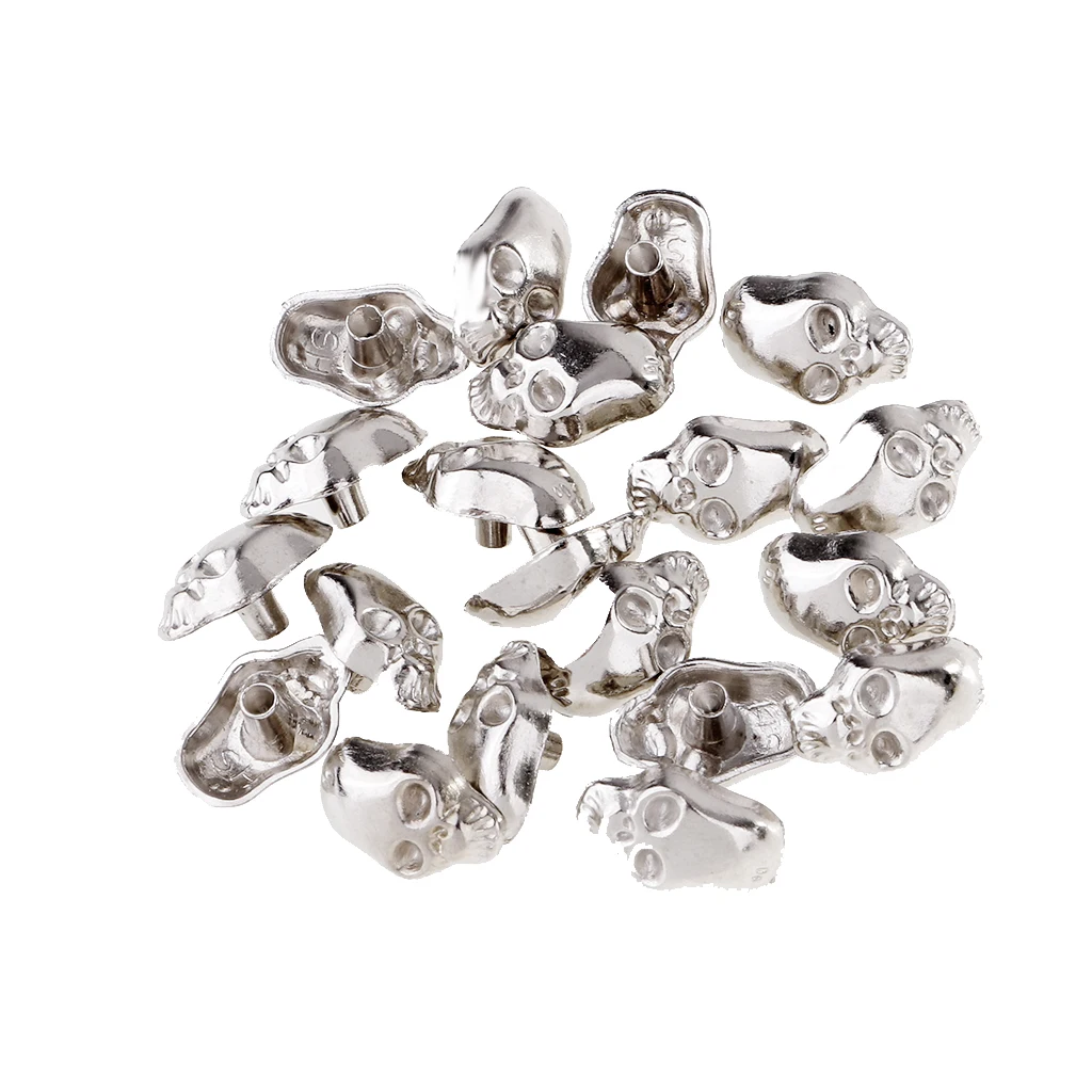 80 Sets Gothic Punk Skeleton Skull Head Studs Punk Rivets for Bag Shoes Leathercraft Leather Decor