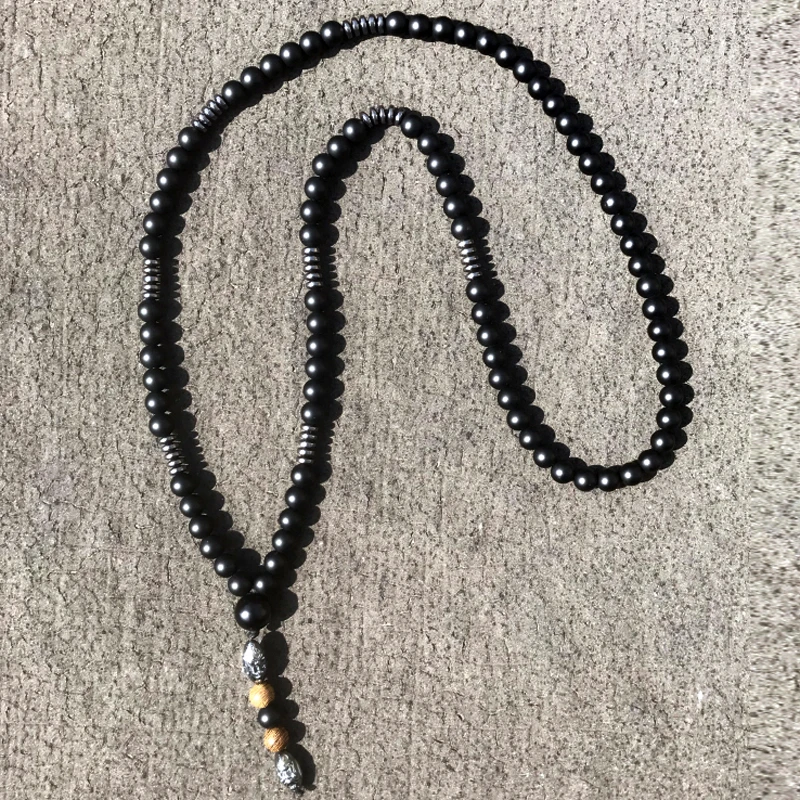 Mcllroy Luxury Long Necklace natural stone Beads Men's Black skull/Triangle Pendants Necklace Jewelry men women valentine's day
Mcllroy Luxury Long Necklace natural stone Beads Men's Black skull/Triangle Pendants Necklace Jewelry men women valentine's day