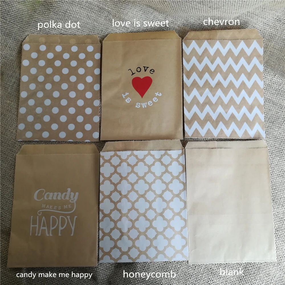 Wedding Favor Bags Love Is Sweet Kraft Bags Personalized Wedding