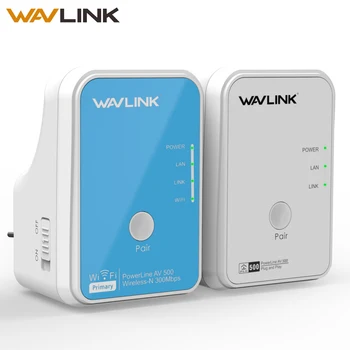 

Wavlink 1Pair Wi-Fi Power line Ethernet Extender Kit Adapter AV500 Mini PLC adapter homeplug Network Powerline Adapters 300Mbps