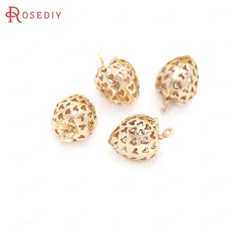 6PCS 12x17MM 24K Champagne Gold Color Plated Brass Strawberry Charms Pendants High Quality Diy Jewelry Accessories
6PCS 12x17MM 24K Champagne Gold Color Plated Brass Strawberry Charms Pendants High Quality Diy Jewelry Accessories