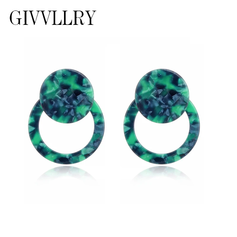 GIVVLLRY Elegant Geometric Resin Stud Earrings Fashion Jewelry Vintage Green Marble Pattern Acrylic Statement Earrings for Women
GIVVLLRY Elegant Geometric Resin Stud Earrings Fashion Jewelry Vintage Green Marble Pattern Acrylic Statement Earrings for Women