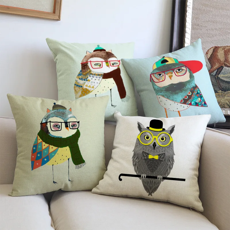 Winter Home Decorative Cushions for Sofa Glasses Scarf Night Owl Cushion Cover Cotton Linen Throw Pillow Case Animal Birds Print
Winter Home Decorative Cushions for Sofa Glasses Scarf Night Owl Cushion Cover Cotton Linen Throw Pillow Case Animal Birds Print