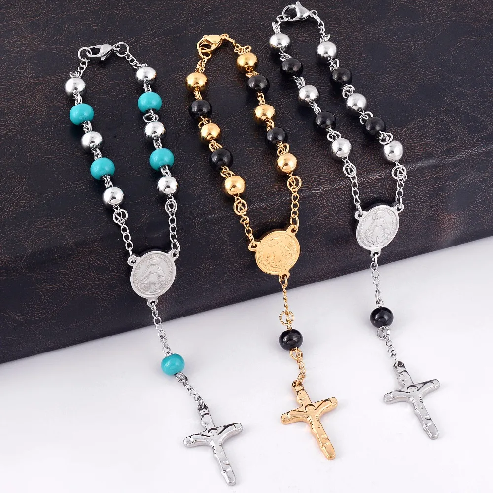 Unisex Fashion Stainless Steel Religious Cross Jewelry Rosary Cross Charm Jesus Prayer Christian Chain Bracelet Bangle Lobster
Unisex Fashion Stainless Steel Religious Cross Jewelry Rosary Cross Charm Jesus Prayer Christian Chain Bracelet Bangle Lobster