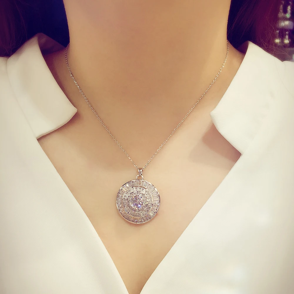 Fashion AAA Cubic zircon flowers sparkling muti-layered round pendant necklace women's jewelry white colour,P2466
Fashion AAA Cubic zircon flowers sparkling muti-layered round pendant necklace women's jewelry white colour,P2466