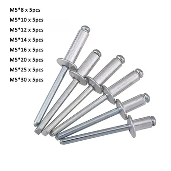 M5 GB12618 Aluminium Mushroon Head Break Mandrel Blind Rivets Nail Pop Rivets Kit Length 8-30mm
M5 GB12618 Aluminium Mushroon Head Break Mandrel Blind Rivets Nail Pop Rivets Kit Length 8-30mm