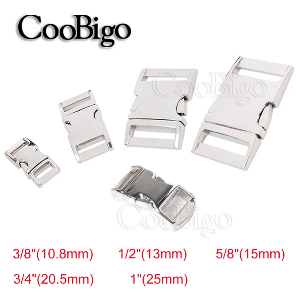 10pcs 3/8" 1/2" 5/8" 3/4" 1" Side Release Buckle Silver Metal Paracord Bracelet Pets Collar Webbing Outdoor Backpack Hardware
10pcs 3/8" 1/2" 5/8" 3/4" 1" Side Release Buckle Silver Metal Paracord Bracelet Pets Collar Webbing Outdoor Backpack Hardware