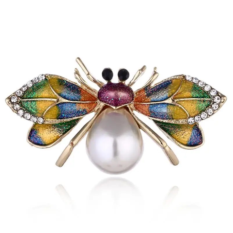 New Hot Painted Insect Rhinestone Pearl Pins Metal Brooch For Women Fashion Jewelry Accessories Personality Enamel Pin AZ38
New Hot Painted Insect Rhinestone Pearl Pins Metal Brooch For Women Fashion Jewelry Accessories Personality Enamel Pin AZ38