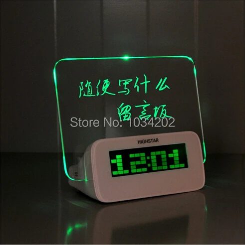 100PCS флуоресцентный Светодиодный Настольные часы-будильник с ручка цифровой