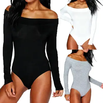 New Women's Spring Summer Skinny Fashion Playsuits Bodysuit Off Shoulder Slash Neck Collarbone Sexy Long Sleeve Jumpsuit Romper
New Women's Spring Summer Skinny Fashion Playsuits Bodysuit Off Shoulder Slash Neck Collarbone Sexy Long Sleeve Jumpsuit Romper