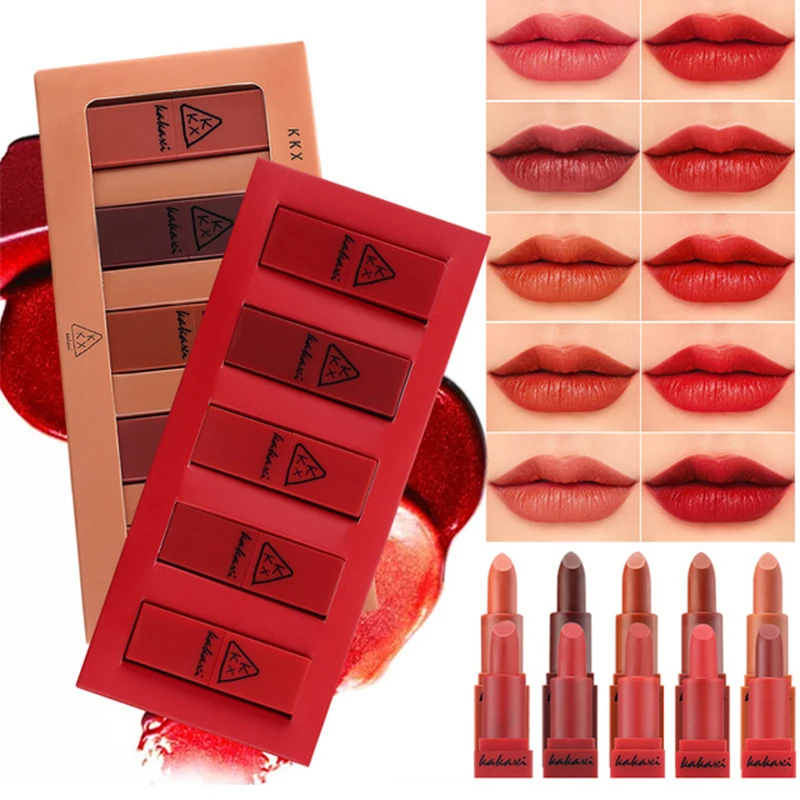 Lip Stick Kit Lipstick Waterproof Long Lasting Color Lipgloss Lipstick Set 5pcs/set for all skin types Bloom your beauty
Lip Stick Kit Lipstick Waterproof Long Lasting Color Lipgloss Lipstick Set 5pcs/set for all skin types Bloom your beauty