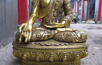 30 Tibet Folk temple Bronze Copper Gild Sakyamuni Tathagata Ru Lai Buddha Statue
30 Tibet Folk temple Bronze Copper Gild Sakyamuni Tathagata Ru Lai Buddha Statue