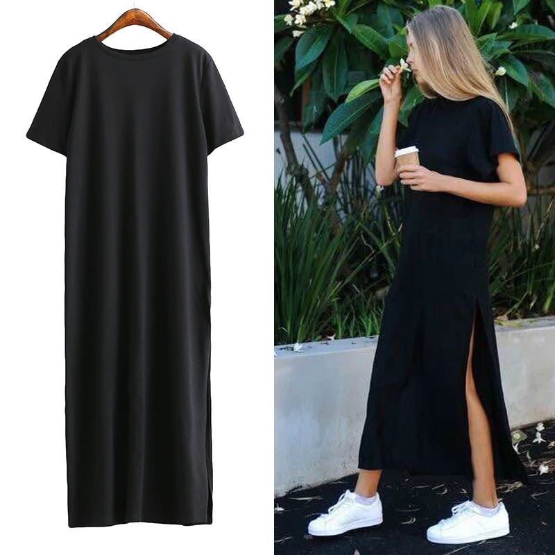 1pc New Summer Long T Shirt Women Black T-shirt Sexy Side Slit Short Sleeve Big Size Thin Long Women Tops Tees Female Tshirt
1pc New Summer Long T Shirt Women Black T-shirt Sexy Side Slit Short Sleeve Big Size Thin Long Women Tops Tees Female Tshirt