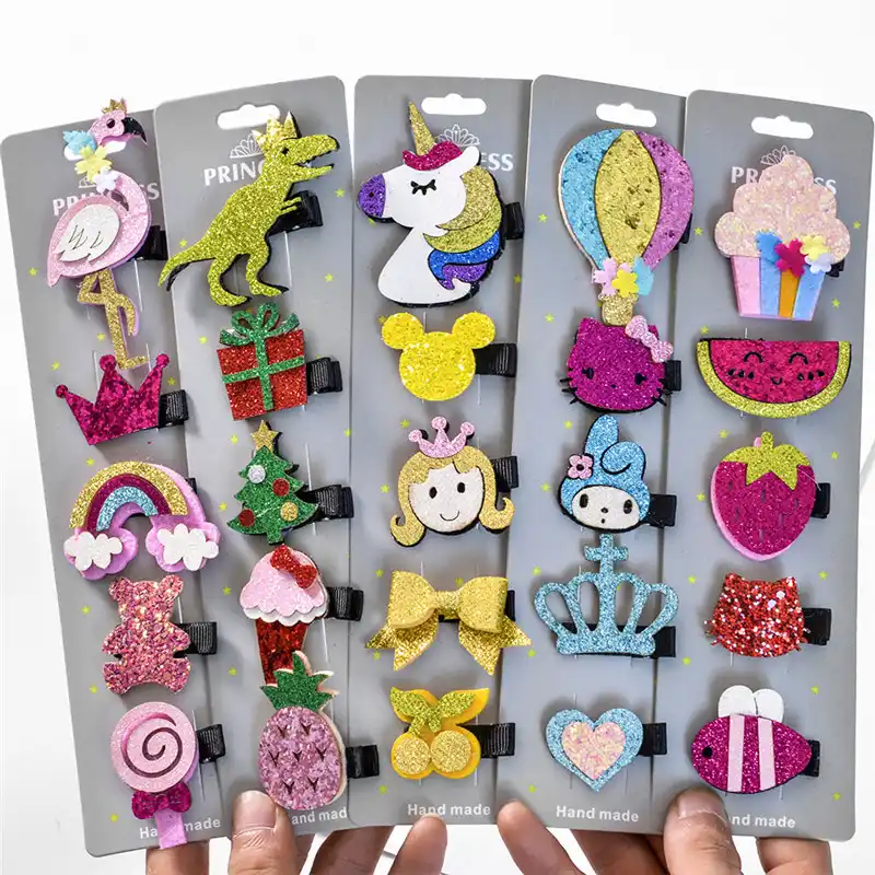 1 Set Children Hairclips Cartoon Sequin Many Types Bows Animal