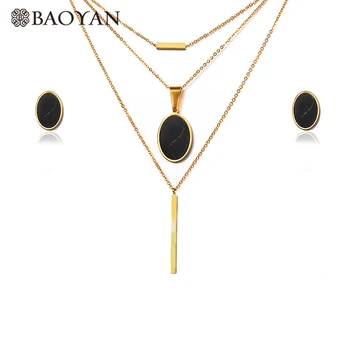 Baoyan Oval Black Turquoises Jewelry Set Fashion Costume Jewelry Solid Gold Stainless Steel Natural Stone Jewelry Sets For Women
Baoyan Oval Black Turquoises Jewelry Set Fashion Costume Jewelry Solid Gold Stainless Steel Natural Stone Jewelry Sets For Women