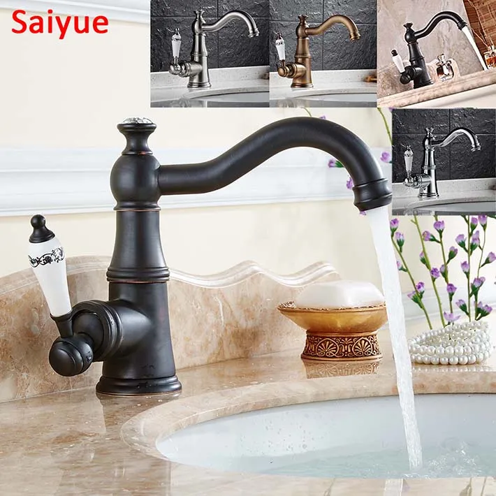 Various Basin Bathroom Faucet ORB black chrome Nickel brushed chrome antique Mixer tap with blue white porcelain Crystal Handle
Various Basin Bathroom Faucet ORB black chrome Nickel brushed chrome antique Mixer tap with blue white porcelain Crystal Handle
