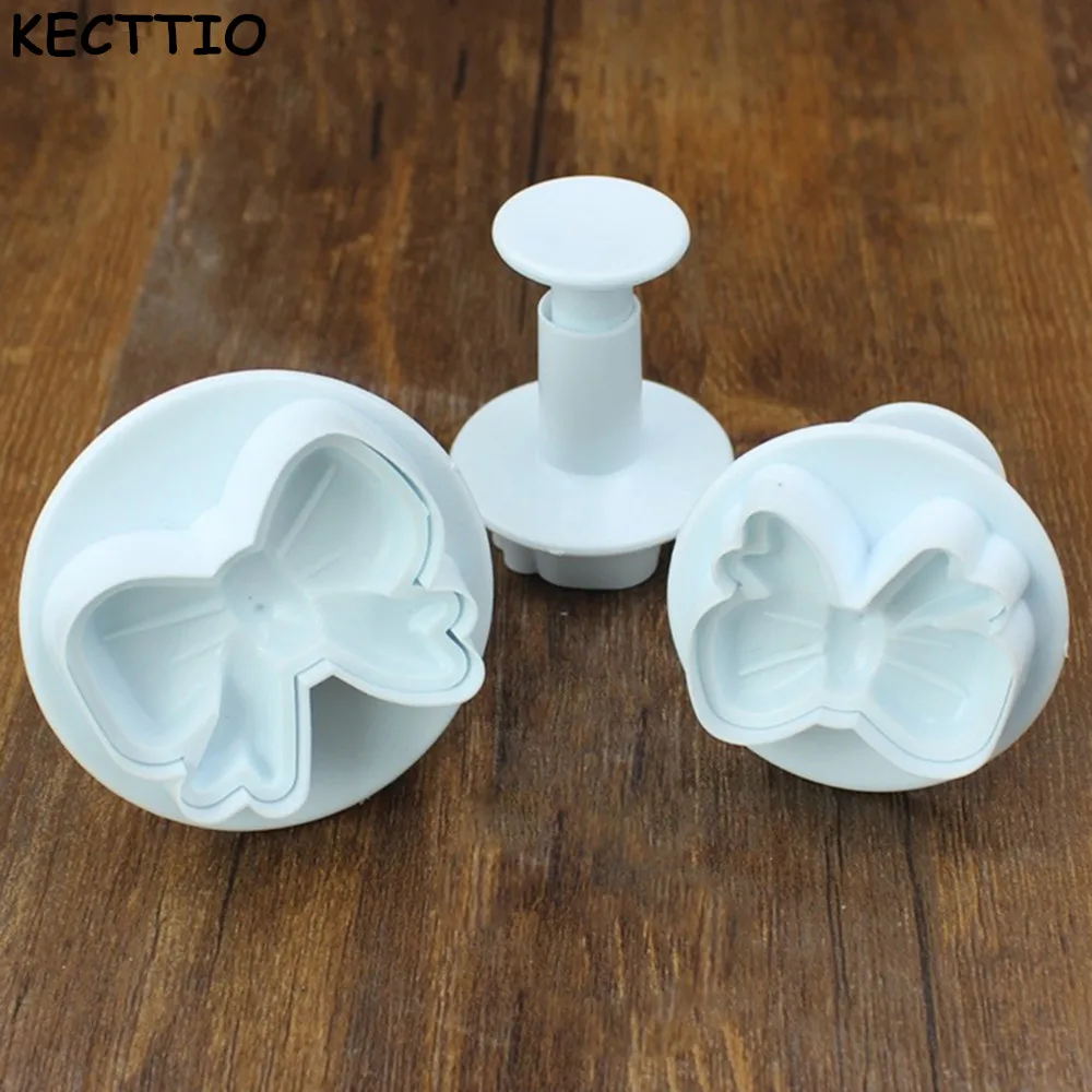 3pcs/set Home DIY Bow Knot Bakeware Flower Plunger Cutter Molds Embossed Stamp For Fondant Cake Cookie Decorating Tool
3pcs/set Home DIY Bow Knot Bakeware Flower Plunger Cutter Molds Embossed Stamp For Fondant Cake Cookie Decorating Tool