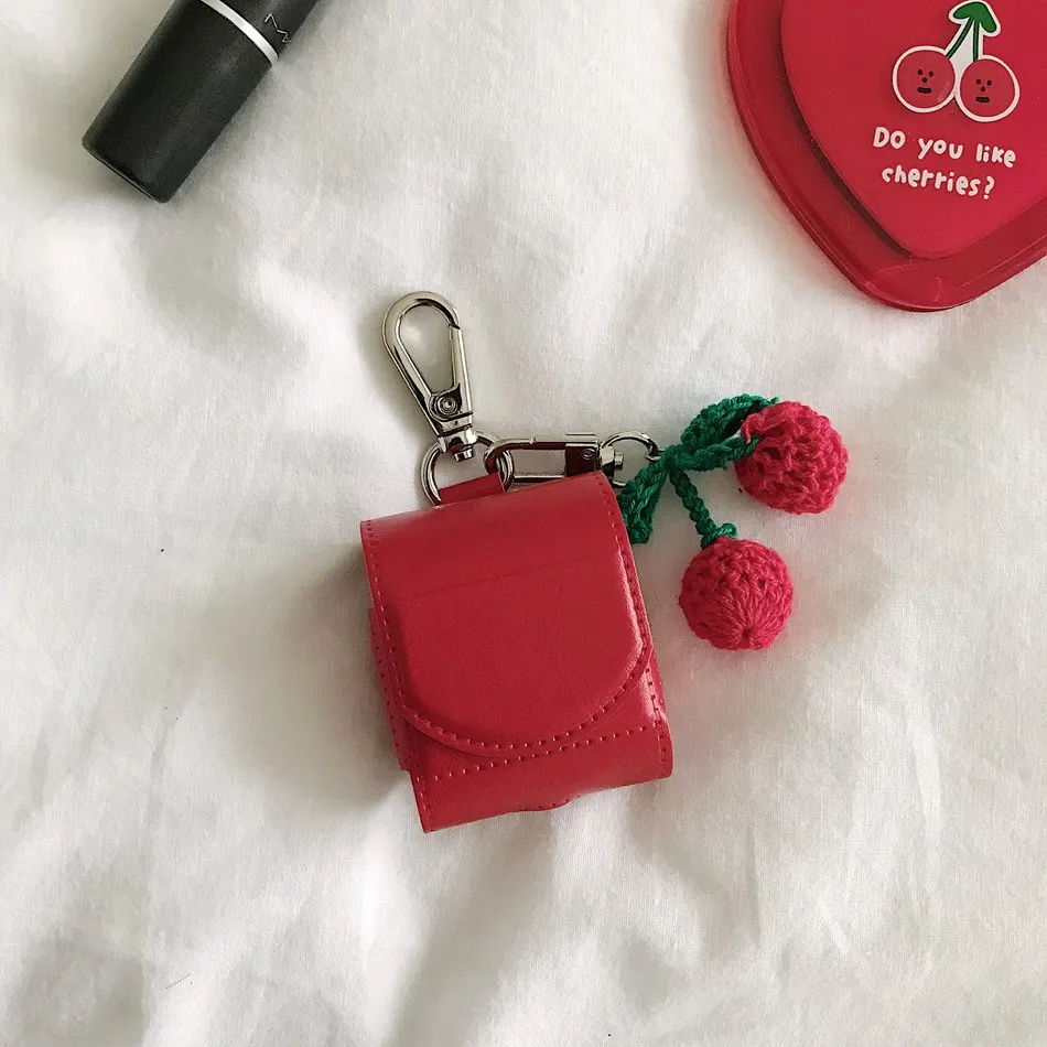 Leather Headphone Case For Airpods 2 Case Red Luxury Cherry Cover For Apple Air Pods Protective With Key Rings Accessories Cover
Leather Headphone Case For Airpods 2 Case Red Luxury Cherry Cover For Apple Air Pods Protective With Key Rings Accessories Cover