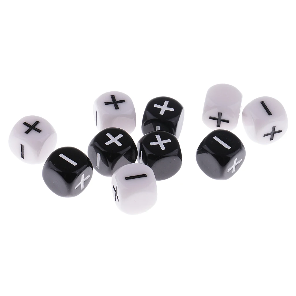 10 Pieces Plastic 6-sided Dice Minus Plus D6 for Party Bar Card Casino Game Props 0.62inch 6 Sided Plus Minus Dice Set 10 Pieces Plastic 6-sided Dice Minus Plus D6 for Party Bar Card Casino Game Props 0.62inch 6 Sided Plus Minus Dice Set