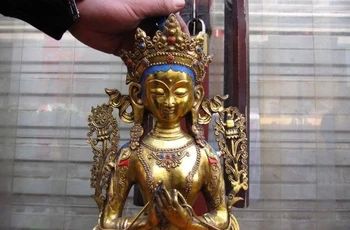 Tibet Buddhism Bronze gild Stand White TaRa GuanYin Guan Yin Bodhisattva Statue
Tibet Buddhism Bronze gild Stand White TaRa GuanYin Guan Yin Bodhisattva Statue