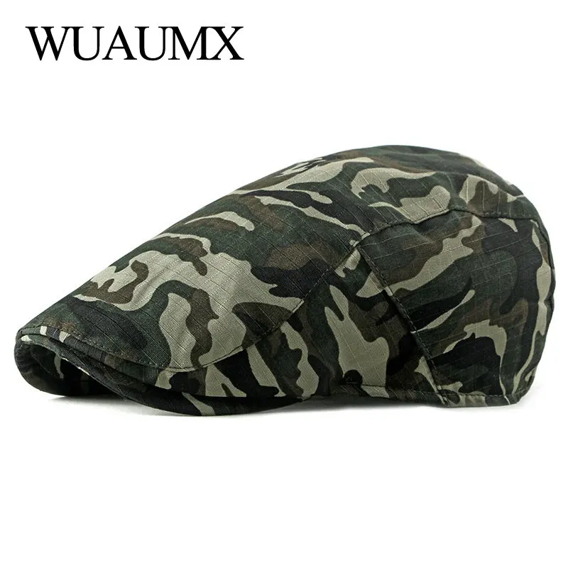 Wuaumx Spring Summer Camouflage Berets Hat For Men Women Visors Flat Cap Unisex Herringbone Newsboy Caps Adjustable chapeau bare
Wuaumx Spring Summer Camouflage Berets Hat For Men Women Visors Flat Cap Unisex Herringbone Newsboy Caps Adjustable chapeau bare