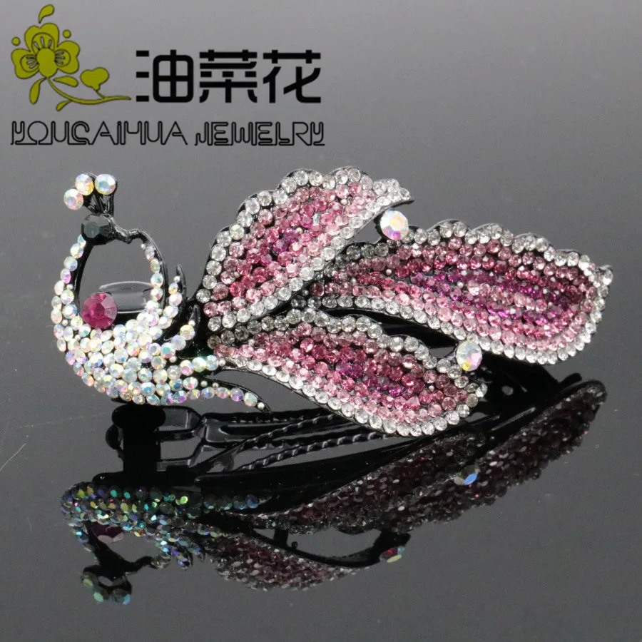 Chic Vogue Women Crystal Full Drill Barrette Peacock Design Shape Hairpin Hairclips Hairgrips Hair Clip Headwear Wedding Parts
Chic Vogue Women Crystal Full Drill Barrette Peacock Design Shape Hairpin Hairclips Hairgrips Hair Clip Headwear Wedding Parts