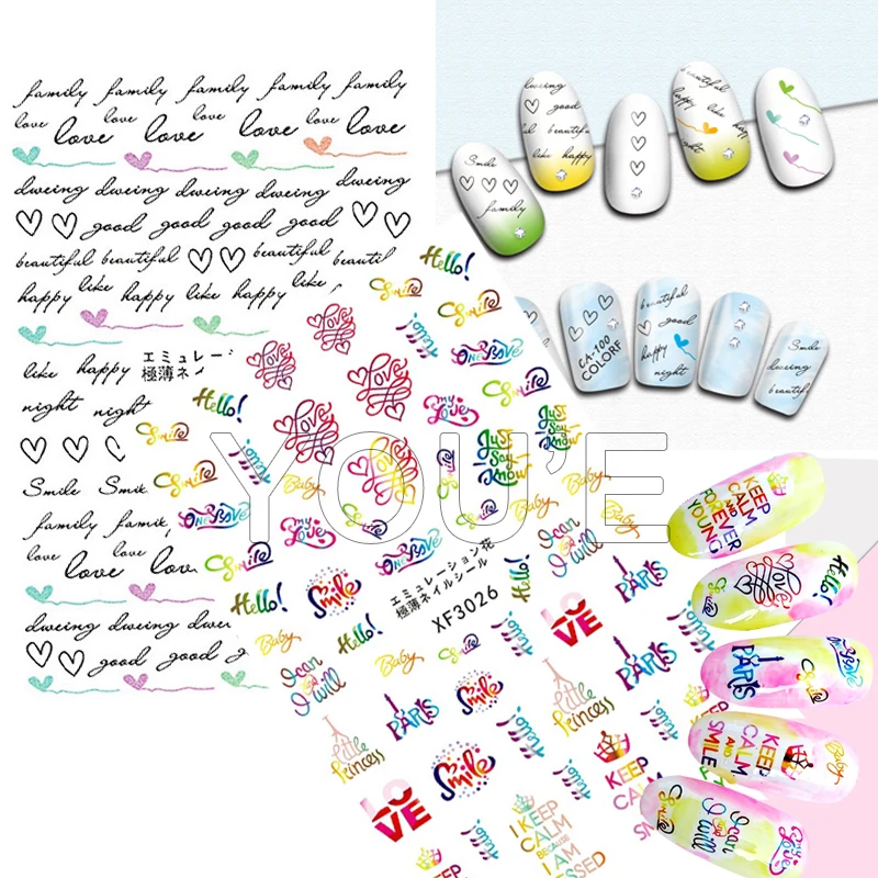 Nail Stickers for Nails Art self adhesive Text Tag Sticker Decal Manicure Design love Sport Good Nail Art Decoration DIY Sticker
Nail Stickers for Nails Art self adhesive Text Tag Sticker Decal Manicure Design love Sport Good Nail Art Decoration DIY Sticker