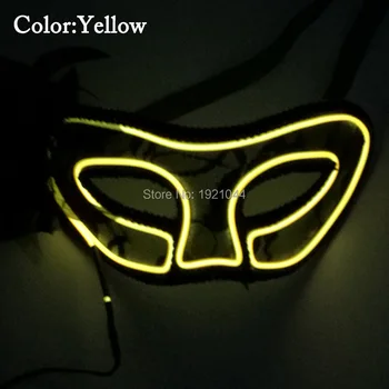 By DC-3V Sound activated Driver EL Wire Sexy Dark Lace Mask Festival Party Dance Mask Feather for Party Supplies
By DC-3V Sound activated Driver EL Wire Sexy Dark Lace Mask Festival Party Dance Mask Feather for Party Supplies