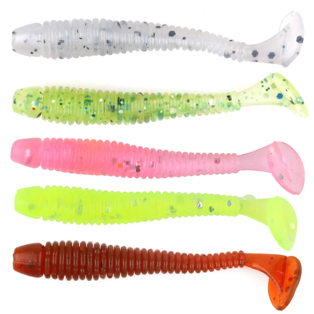 HENGJIA 10pcs T-Мягкая приманка с хвостом 50mm 0 7g пластиковые рыболовные искусственные