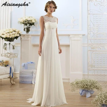 White/Lvory Wedding Dress Scoop Lace Simple Chiffon Bridal Dress Empire vestido de noiva Sleveless
White/Lvory Wedding Dress Scoop Lace Simple Chiffon Bridal Dress Empire vestido de noiva Sleveless