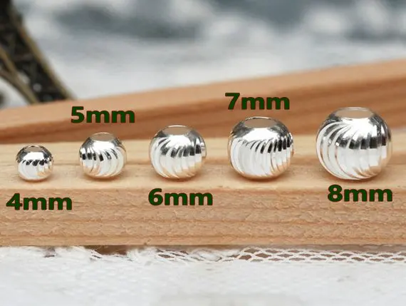 10pcs Genuine Sterling Silver Carve Designs Round Beads 4mm 5mm 6mm 7mm 8mm Large Hole Spacers Beads 925 Sterling Silver Beads
10pcs Genuine Sterling Silver Carve Designs Round Beads 4mm 5mm 6mm 7mm 8mm Large Hole Spacers Beads 925 Sterling Silver Beads