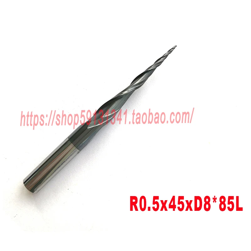 2pc/lot R0.5*D8*45*85*2F HRC55 Tungsten solid carbide Taper Ball Nose End Mill milling cutter cnc router bit wood tool
2pc/lot R0.5*D8*45*85*2F HRC55 Tungsten solid carbide Taper Ball Nose End Mill milling cutter cnc router bit wood tool