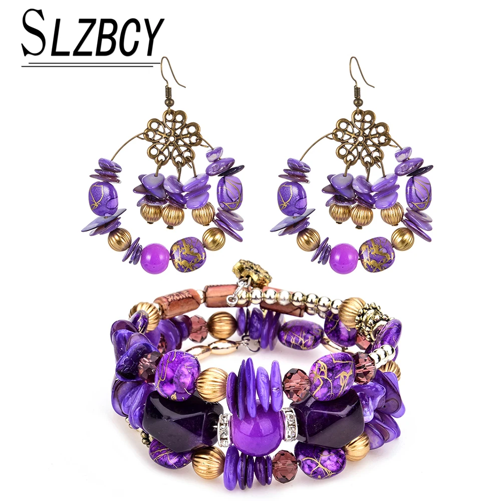 SLZBCY New Fashion Bohemian Earrings Bracelet Adjustable Jewelry Set For Women Ethnic Style Bracelet Dangle Earrings Hook
SLZBCY New Fashion Bohemian Earrings Bracelet Adjustable Jewelry Set For Women Ethnic Style Bracelet Dangle Earrings Hook