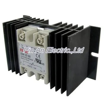 Single Phase Solid State Relay SSR-25VA 25A 24-380V AC 500K Ohm + Heat Sink
Single Phase Solid State Relay SSR-25VA 25A 24-380V AC 500K Ohm + Heat Sink